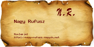 Nagy Rufusz névjegykártya